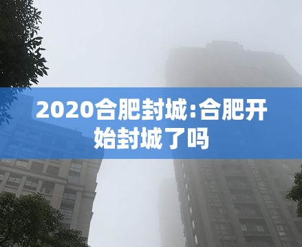 2020合肥封城:合肥开始封城了吗