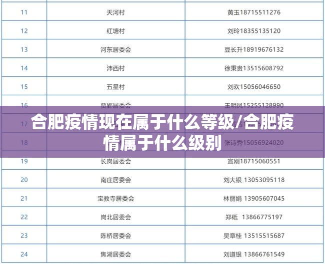 合肥疫情现在属于什么等级/合肥疫情属于什么级别