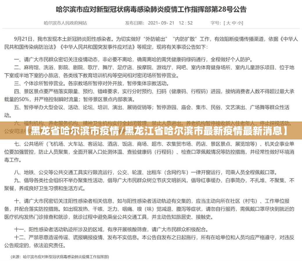 【黑龙省哈尔滨市疫情/黑龙江省哈尔滨市最新疫情最新消息】