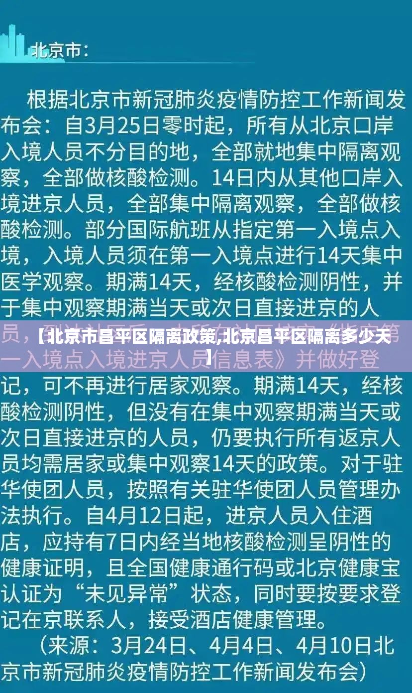 【北京市昌平区隔离政策,北京昌平区隔离多少天】