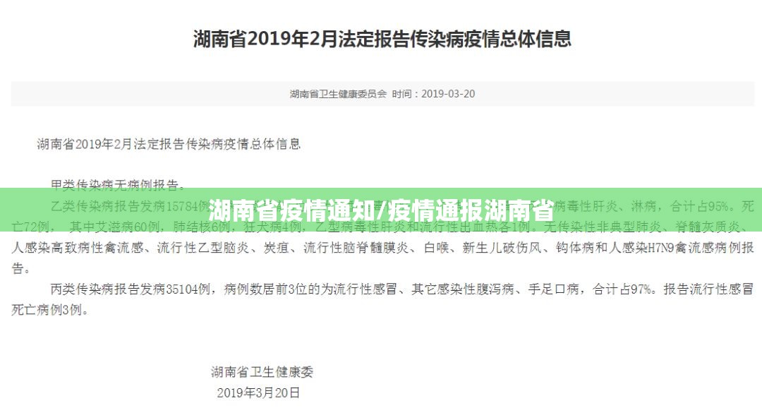 湖南省疫情通知/疫情通报湖南省
