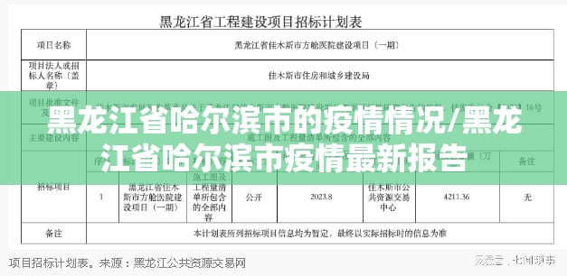 黑龙江省哈尔滨市的疫情情况/黑龙江省哈尔滨市疫情最新报告