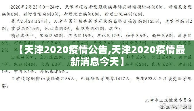【天津2020疫情公告,天津2020疫情最新消息今天】