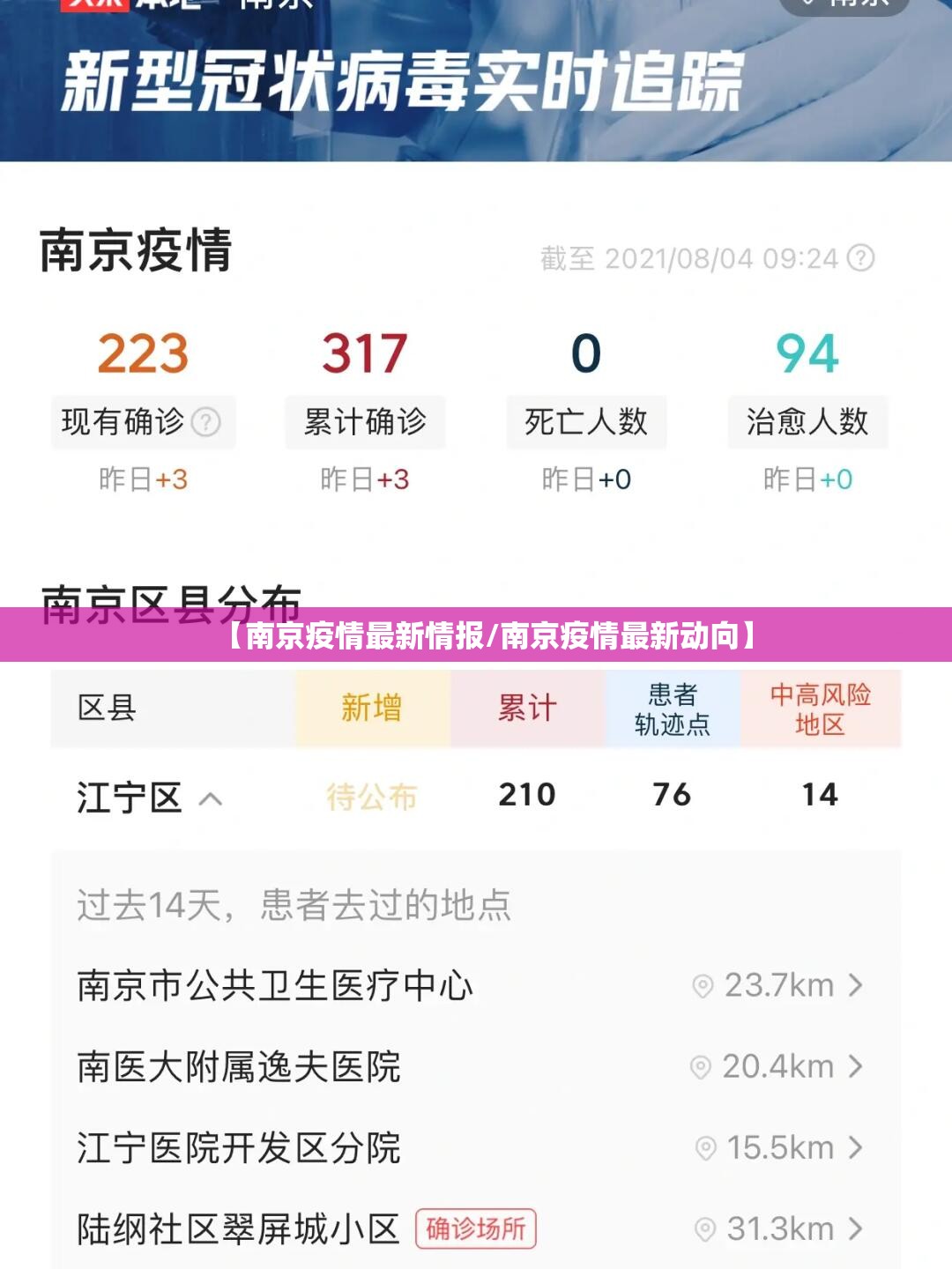 【南京疫情最新情报/南京疫情最新动向】