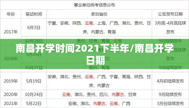南昌开学时间2021下半年/南昌开学日期
