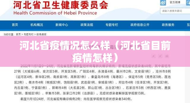 河北省疫情况怎么样（河北省目前疫情怎样）