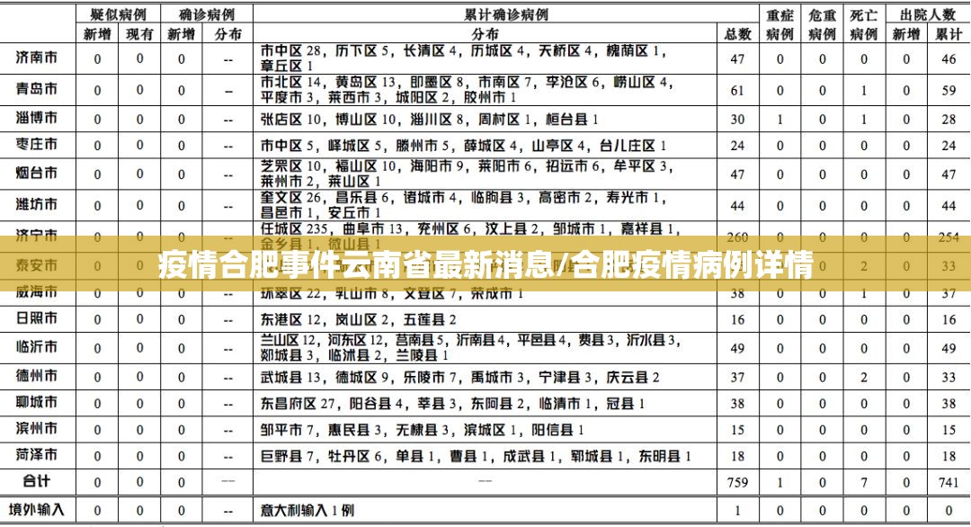 疫情合肥事件云南省最新消息/合肥疫情病例详情