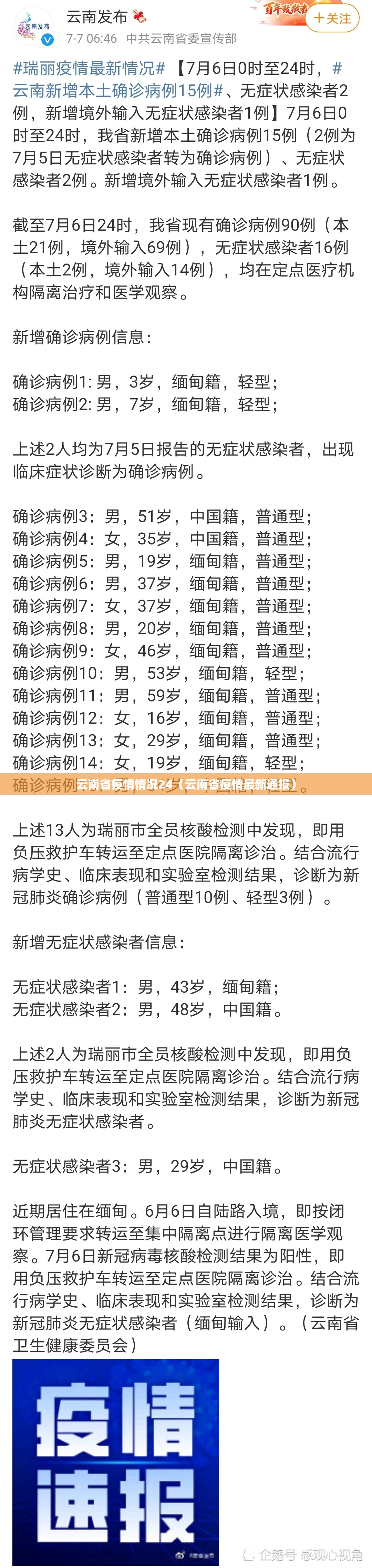 云南省疫情情况24（云南省疫情最新通报）