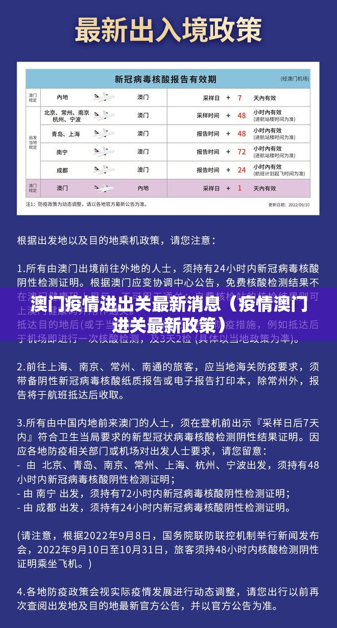 澳门疫情进出关最新消息（疫情澳门进关最新政策）