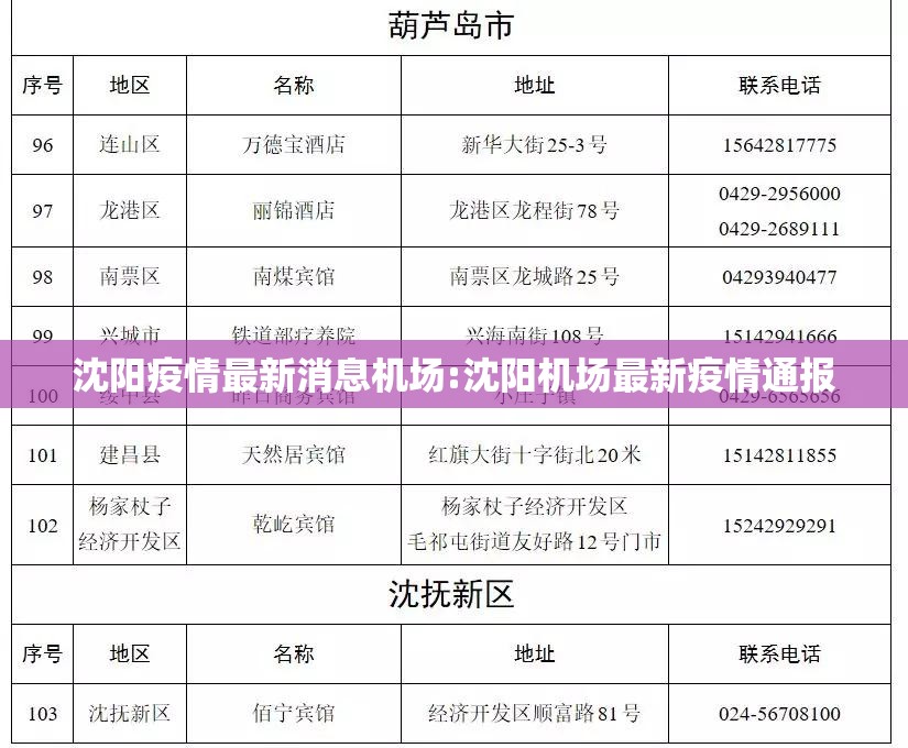 沈阳疫情最新消息机场:沈阳机场最新疫情通报