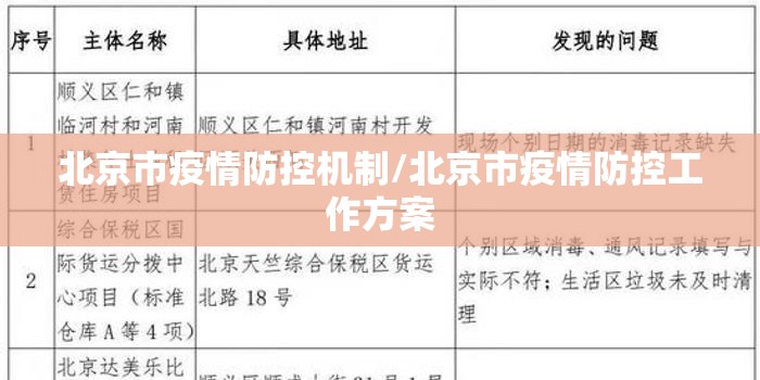 北京市疫情防控机制/北京市疫情防控工作方案