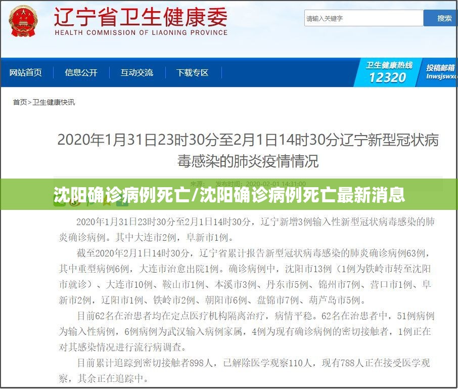 沈阳确诊病例死亡/沈阳确诊病例死亡最新消息