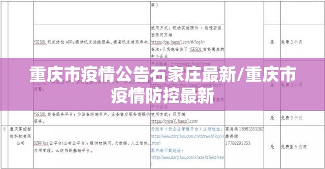 重庆市疫情公告石家庄最新/重庆市疫情防控最新