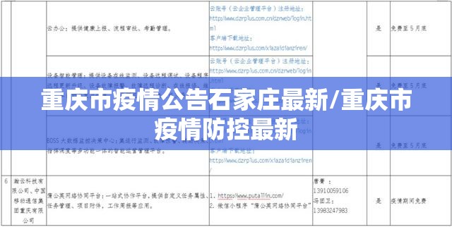 重庆市疫情公告石家庄最新/重庆市疫情防控最新
