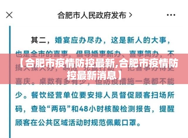 【合肥市疫情防控最新,合肥市疫情防控最新消息】