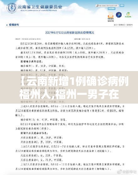 【云南新增1例确诊病例福州人,福州一男子在云南确诊】