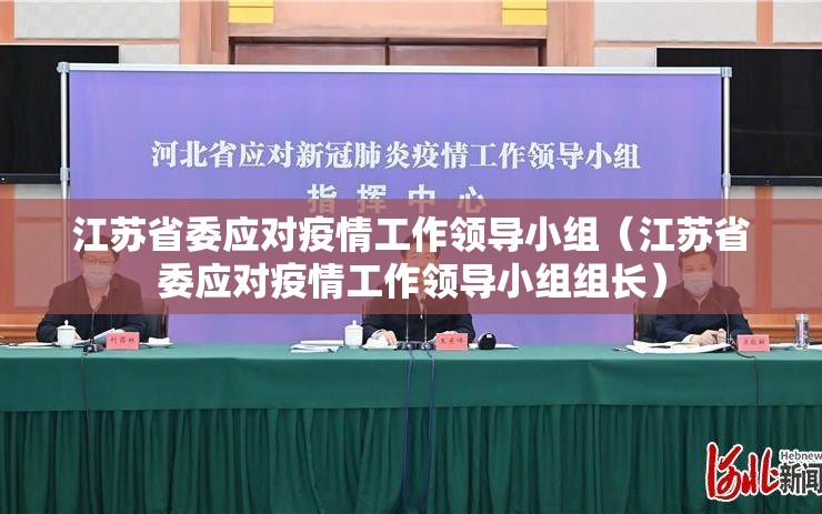 江苏省委应对疫情工作领导小组（江苏省委应对疫情工作领导小组组长）