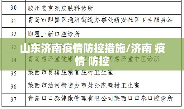 山东济南疫情防控措施/济南 疫情 防控