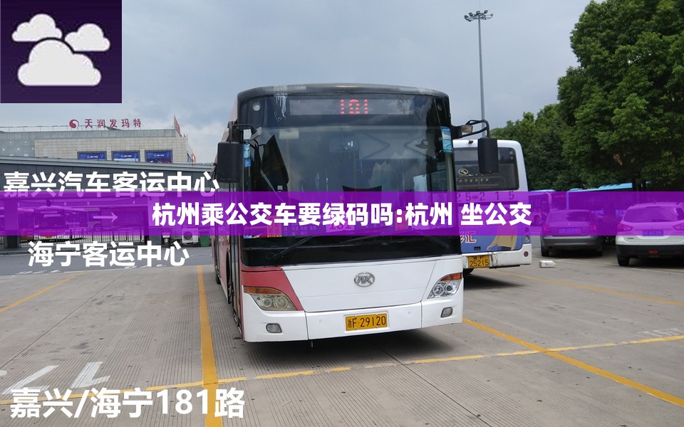 杭州乘公交车要绿码吗:杭州 坐公交