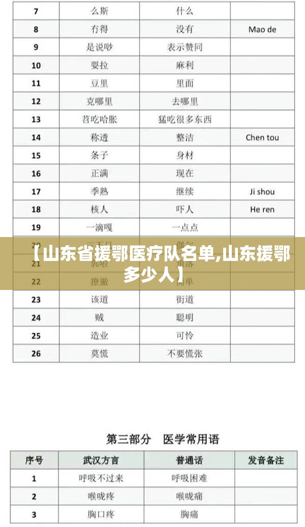 【山东省援鄂医疗队名单,山东援鄂多少人】
