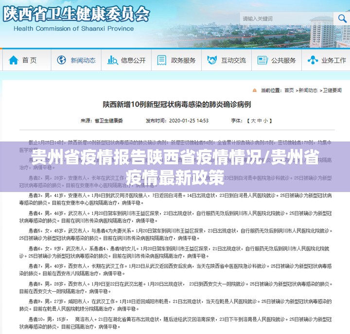 贵州省疫情报告陕西省疫情情况/贵州省疫情最新政策