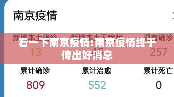 看一下南京疫情:南京疫情终于传出好消息