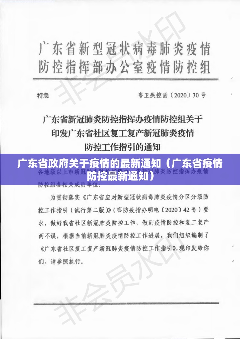 广东省政府关于疫情的最新通知（广东省疫情防控最新通知）