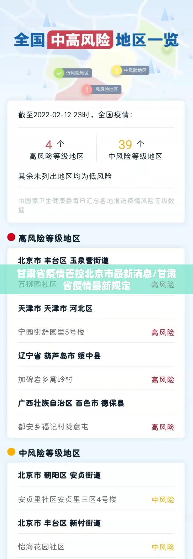 甘肃省疫情管控北京市最新消息/甘肃省疫情最新规定