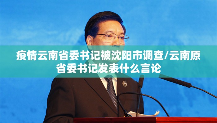 疫情云南省委书记被沈阳市调查/云南原省委书记发表什么言论