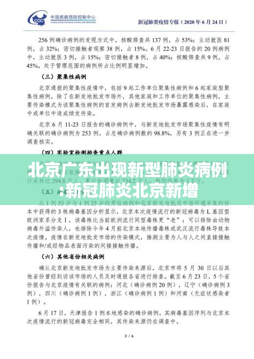 北京广东出现新型肺炎病例:新冠肺炎北京新增