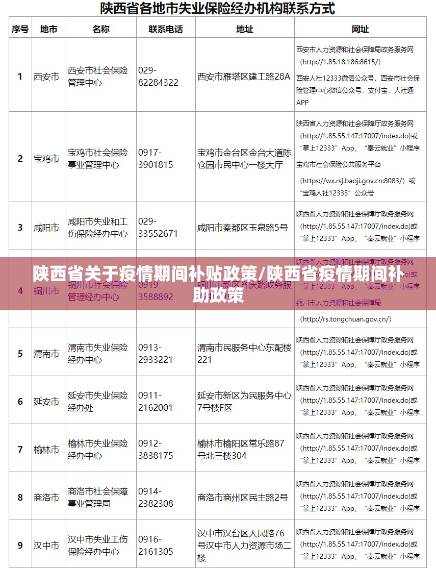 陕西省关于疫情期间补贴政策/陕西省疫情期间补助政策