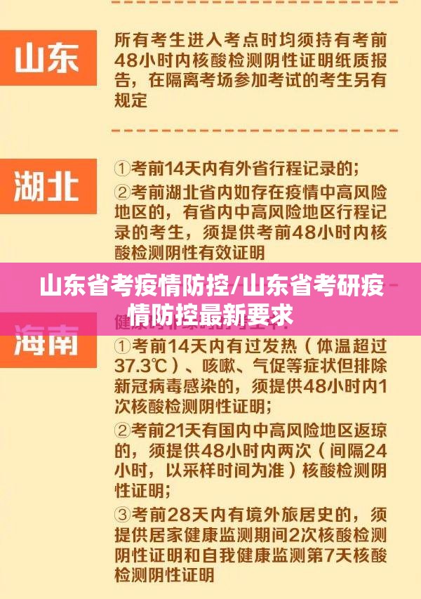 山东省考疫情防控/山东省考研疫情防控最新要求