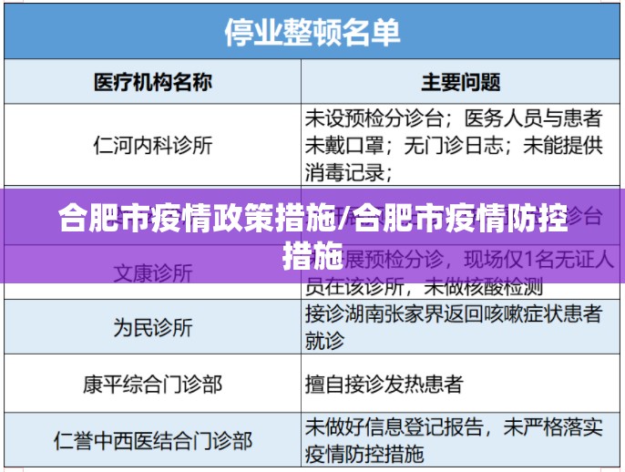 合肥市疫情政策措施/合肥市疫情防控措施