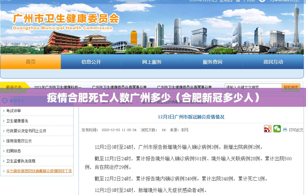疫情合肥死亡人数广州多少（合肥新冠多少人）