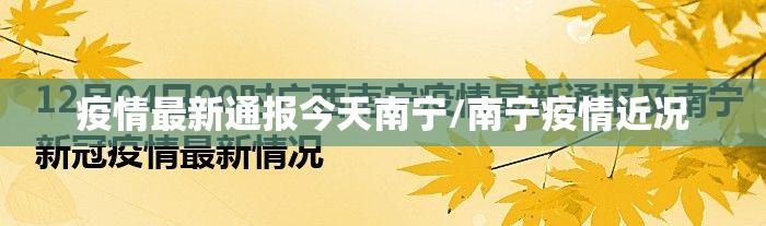 疫情最新通报今天南宁/南宁疫情近况