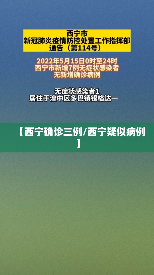 【西宁确诊三例/西宁疑似病例】