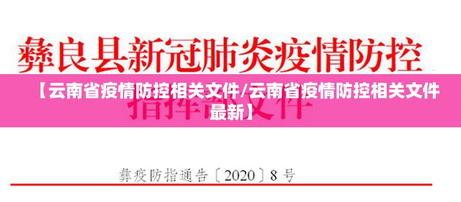 【云南省疫情防控相关文件/云南省疫情防控相关文件最新】