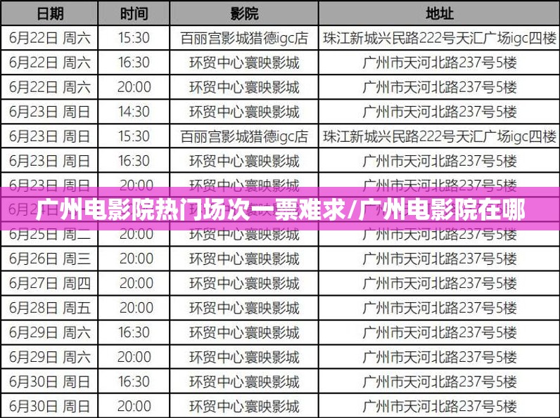 广州电影院热门场次一票难求/广州电影院在哪