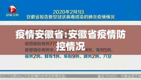 疫情安徽省:安徽省疫情防控情况