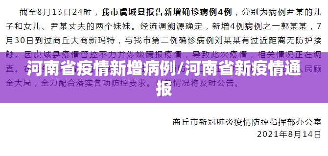 河南省疫情新增病例/河南省新疫情通报