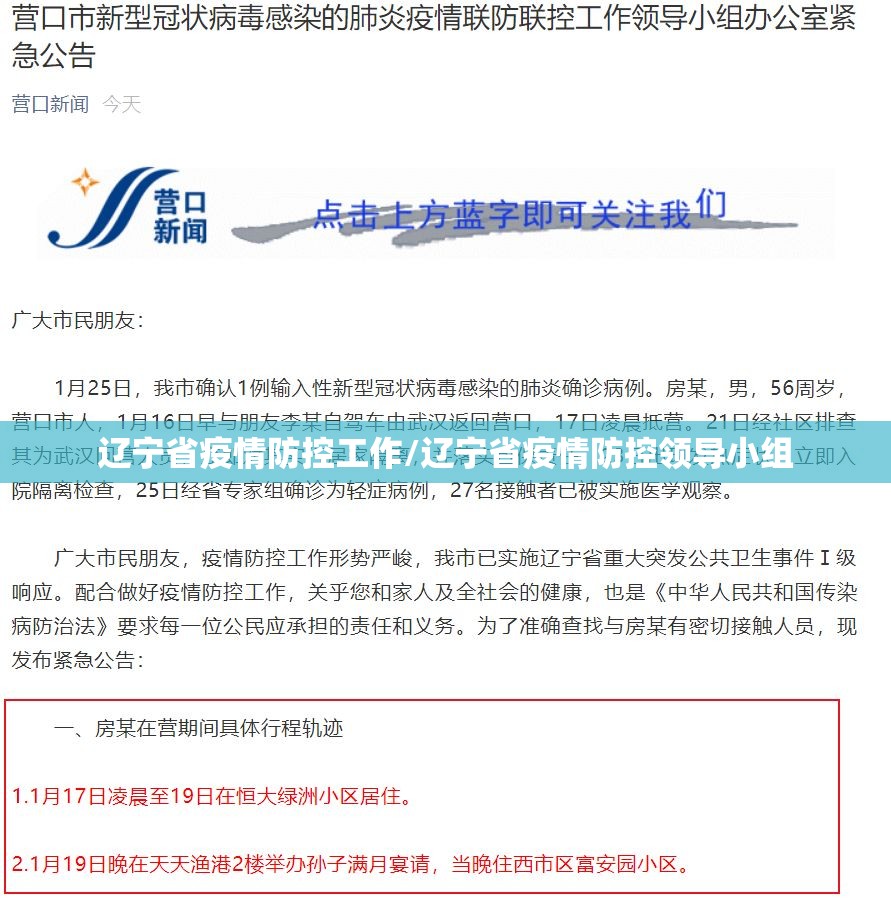 辽宁省疫情防控工作/辽宁省疫情防控领导小组