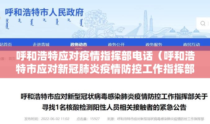 呼和浩特应对疫情指挥部电话（呼和浩特市应对新冠肺炎疫情防控工作指挥部电话）