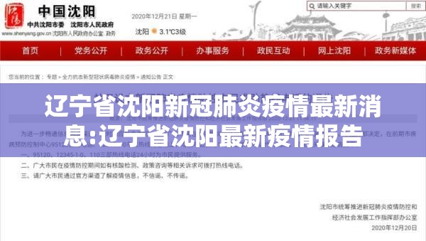 辽宁省沈阳新冠肺炎疫情最新消息:辽宁省沈阳最新疫情报告