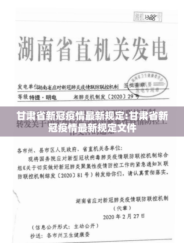 甘肃省新冠疫情最新规定:甘肃省新冠疫情最新规定文件