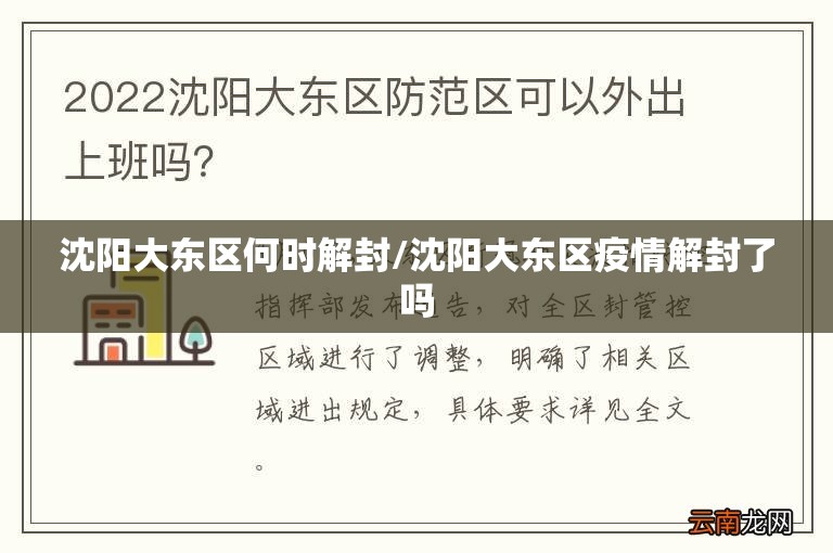 沈阳大东区何时解封/沈阳大东区疫情解封了吗