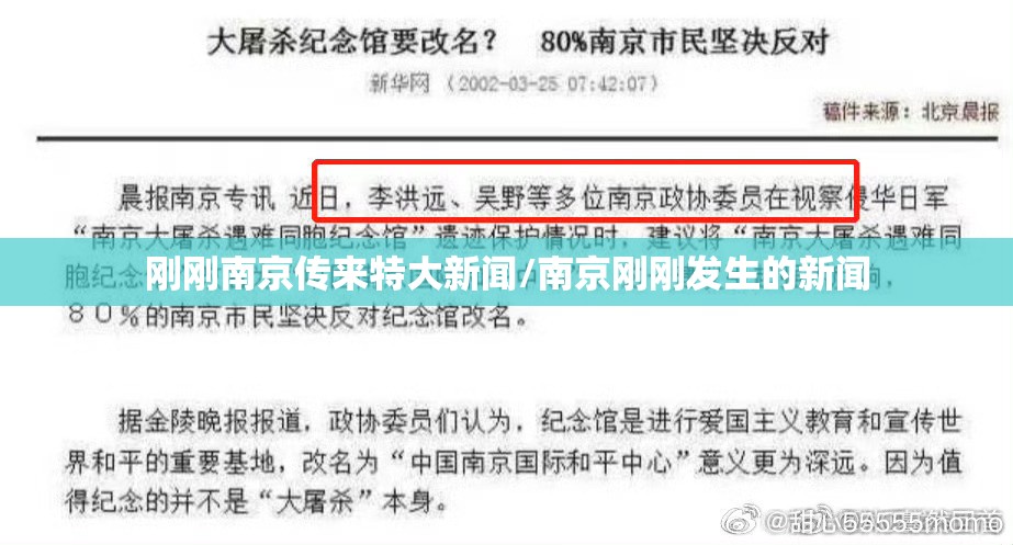刚刚南京传来特大新闻/南京刚刚发生的新闻