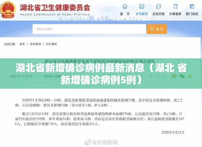 湖北省新增确诊病例最新消息（湖北 省新增确诊病例5例）