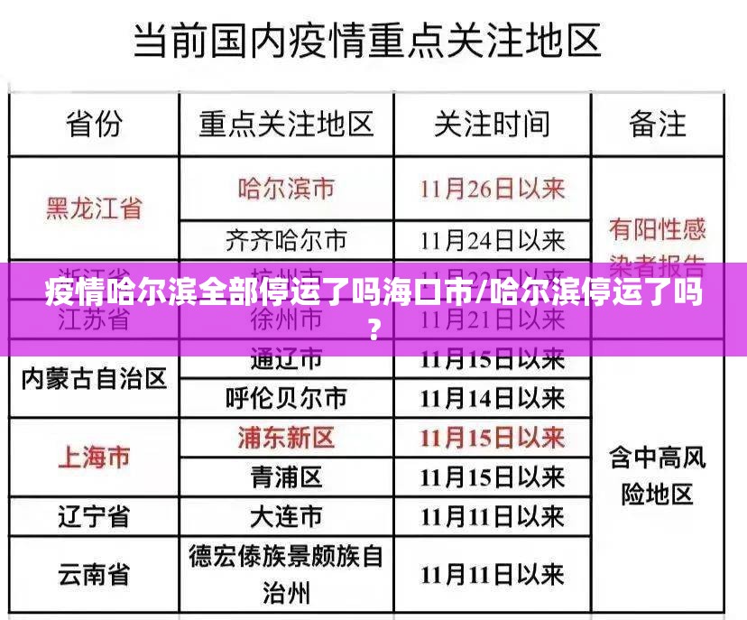 疫情哈尔滨全部停运了吗海口市/哈尔滨停运了吗?