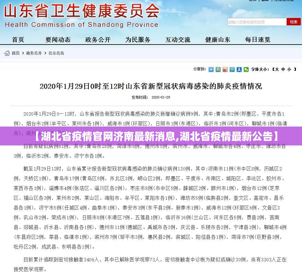 【湖北省疫情官网济南最新消息,湖北省疫情最新公告】