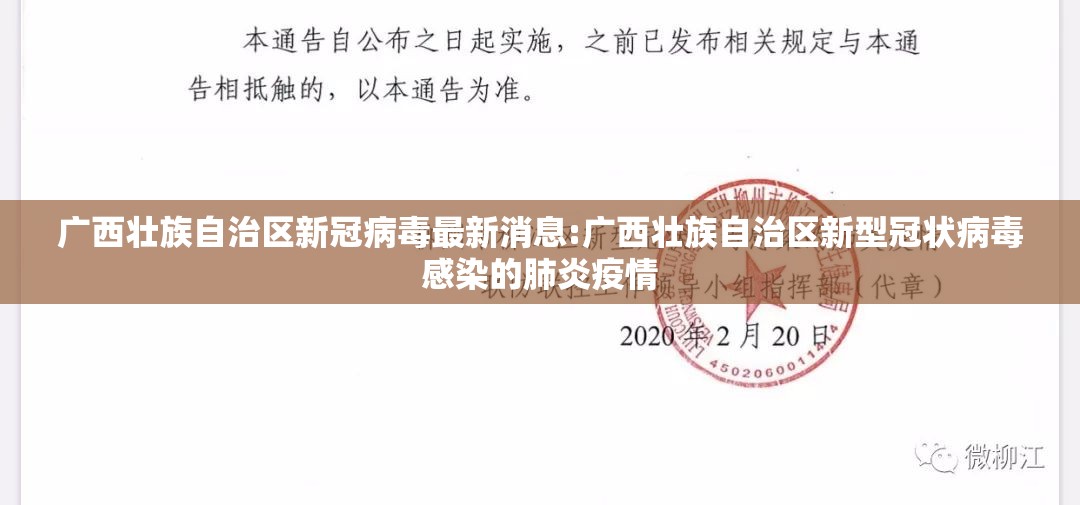 广西壮族自治区新冠病毒最新消息:广西壮族自治区新型冠状病毒感染的肺炎疫情